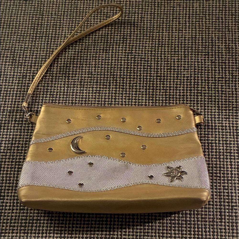 Tango Bag Gold Clutch with Silver Accents